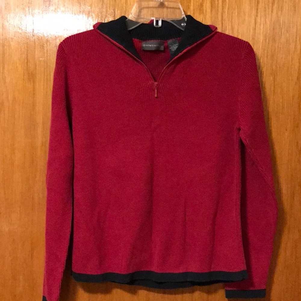 Relativity Red and Black  Sweater Size L